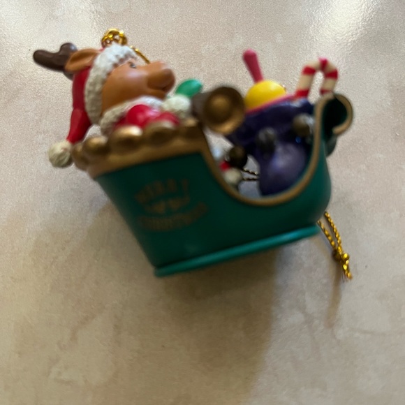 Festive Reindeer Sleigh Ornament - Picture 4 of 8